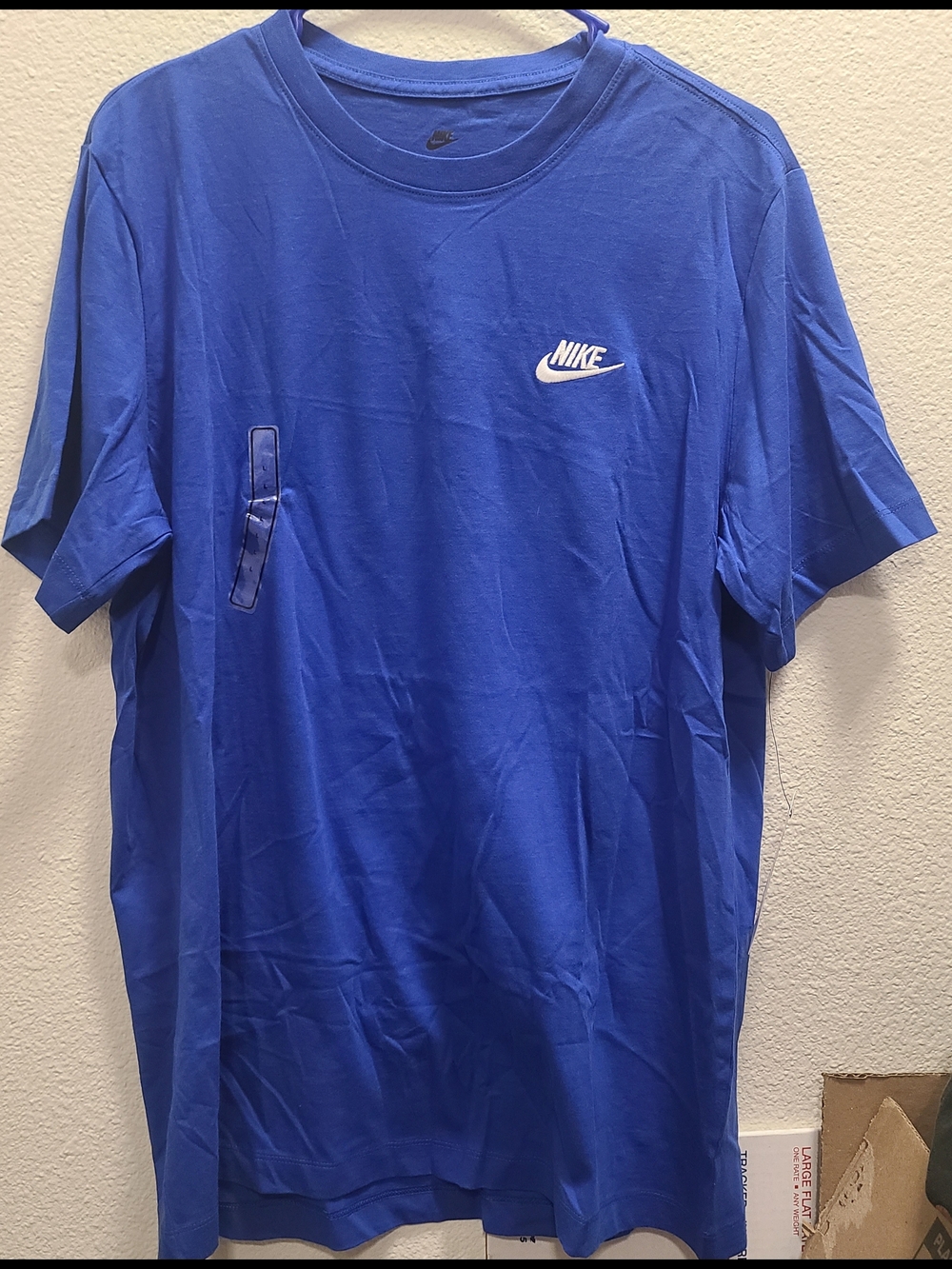Nike Short Sleeve Crew Tee in Blue with White Logo